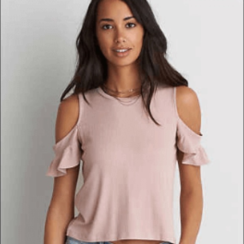(4 for $12) AEO Ribbed Cold Shoulder Top